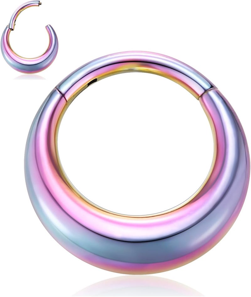 FUNLMO Store 316L Surgical Steel Septum Ring Nose Ring Hoop Hypoallergenic Daith Cartilage Conch Tragus Rook Earlobe Piercing Jewerly for Women Men - Image 1